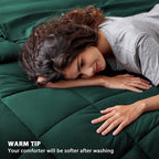 Love's cabin King Size Comforter Set Dark Green, 7 Pieces King Bed in a Bag - Image 4