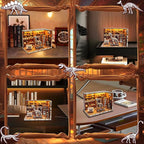 3D Wooden Puzzles for Adults, DIY Miniature Dollhouse, Book Nook Kit, Built-in - Image 6