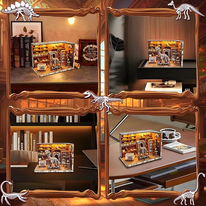 3D Wooden Puzzles for Adults, DIY Miniature Dollhouse, Book Nook Kit, Built-in - Image 6
