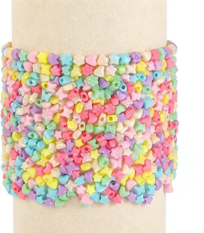 800pcs Pony Beads, Kandi Beads for Bracelets Making Kit, Hair Braids Crafts - Image 3
