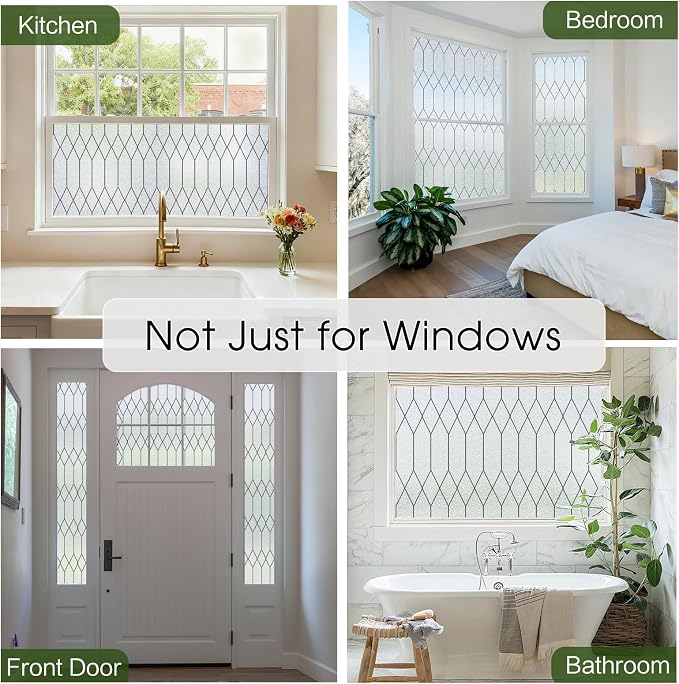 Windimiley Window Privacy Film Stained Glass Static Clings, Bathroom Frosted - Image 6