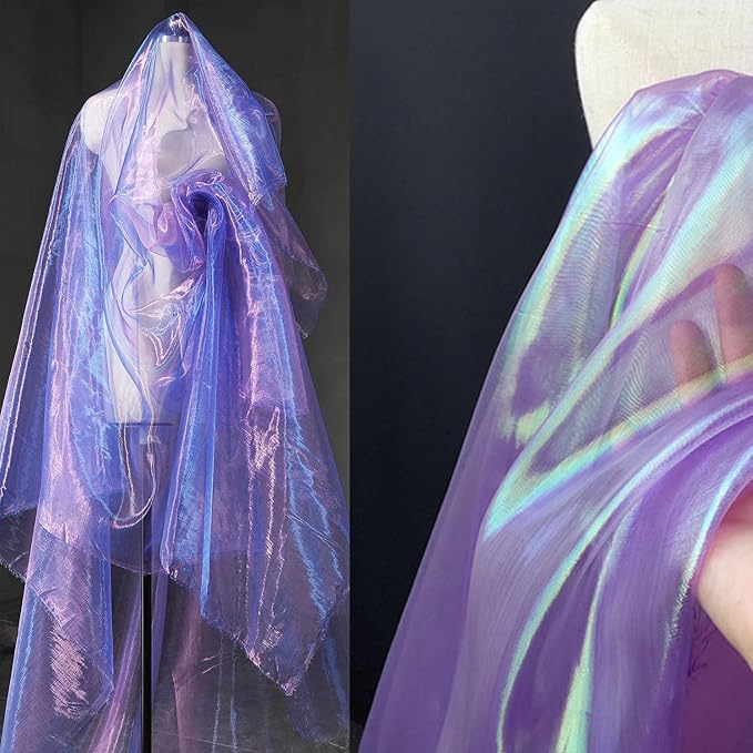 3.3 Yard Magic Purple Organza Fabric - Image 6