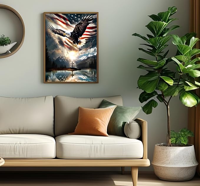 GXGLLPZBY Diamond Art Kits for Beginners, US Flag Eagle Diamond Painting Kits - Image 4