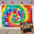 8X6FT 60's Hippie Theme Backdrop Peace Love Photography Background by TENCOWPartyDecoration