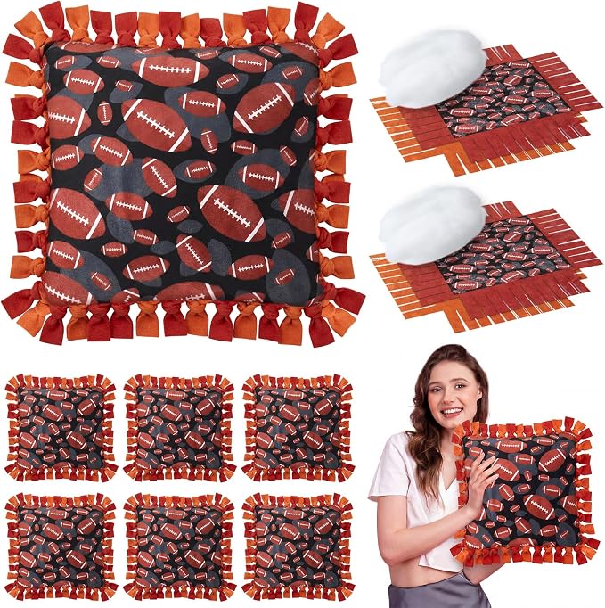Chunful 6 Sets Football Sports Ball Tied Pillow Craft Kit DIY Football Pillow - Image 8