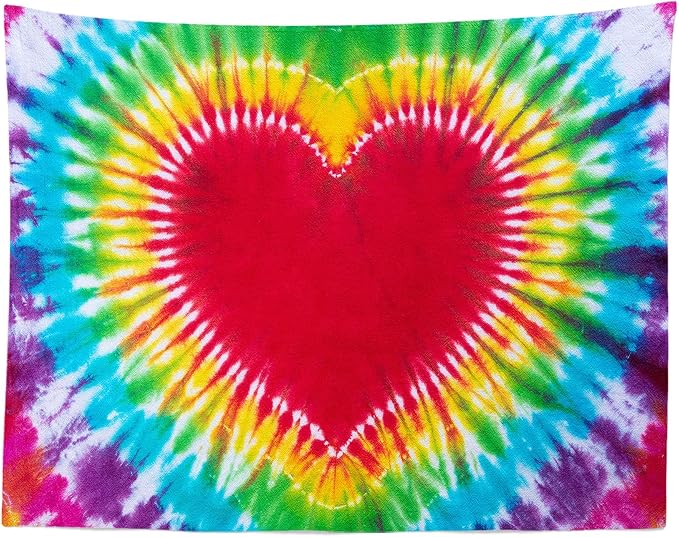 BELECO 7x5ft Fabric Tie Dye Heart Backdrop Rainbow Heart Love LGBT Background - Image 4