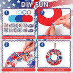 Hollowfly 48 Sets Patriotic Wreath Craft Kit DIY 4th of July Paper Crafts - Image 4