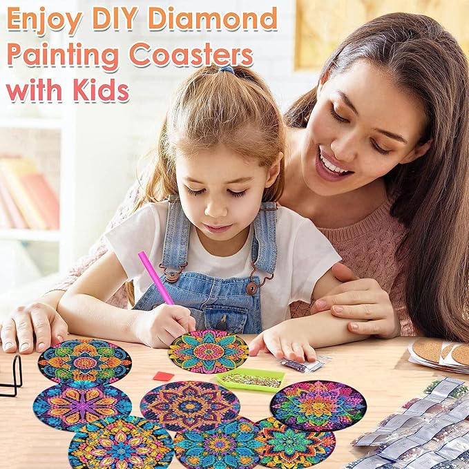 ijbnhd 8 Pcs Mandala Diamond Art Coasters Kits - Image 5