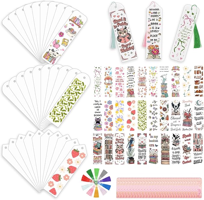 120Pcs Acrylic Bookmark Blanks Kits by Unknown