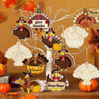 80PCS Wooden Thanksgiving Decoration Turkey Ornaments to Paint Thanksgiving - Image 5