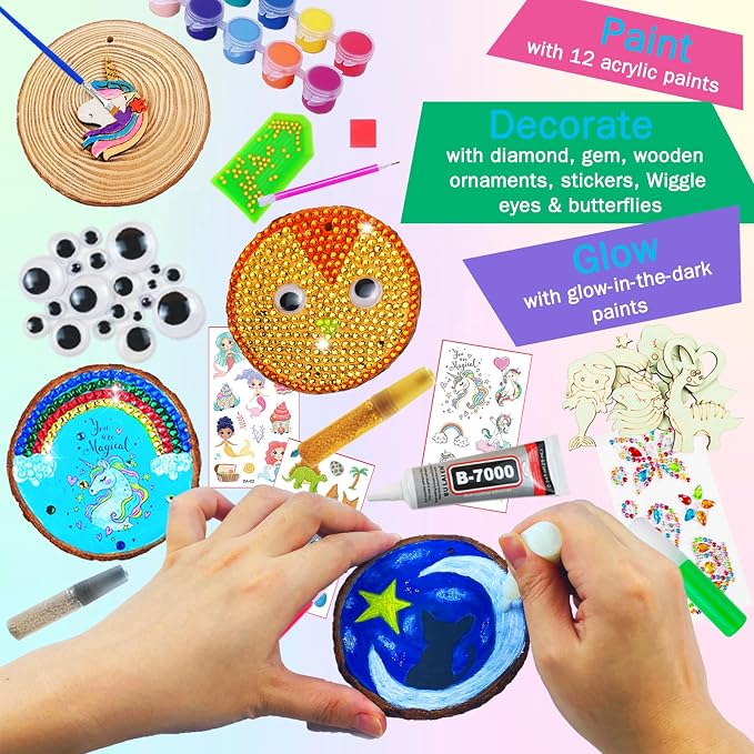 KIRKOTOY Wooden Crafts Kit for Kids-Glow in The Dark-Arts & Crafts Gifts for - Image 7