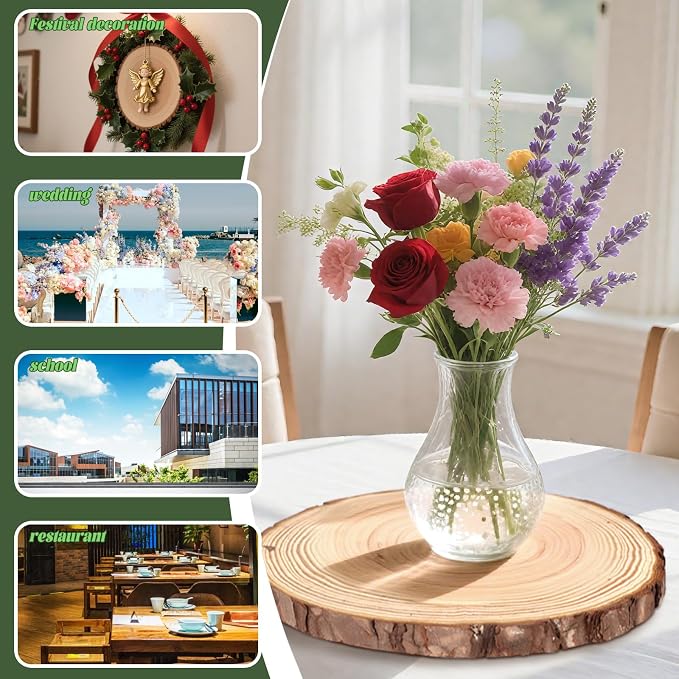 FSWCCK 2 Pack Nature Unfinished Round Wood Slices, 9-11 Inches Wooden Circle - Image 5