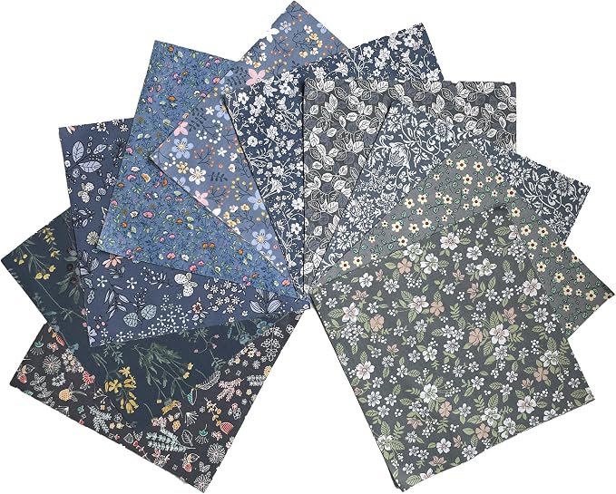 HANPATQUI 50PCS 10 x 10 inch Grey Printed 100% Cotton Fat Quarters Fabric - Image 2