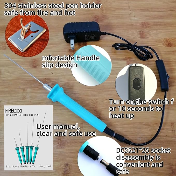 Hot Wire Pen, Electric Hot Wire Cutter Pen 10cm, Styrofoam Cutting Hot Pen Hot - Image 4