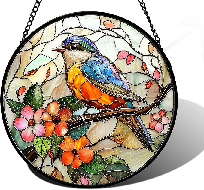 DASTOLL Stained Glass Window Hanging, and Mom 7.8 in by DASTOLL