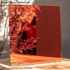 8x8 Inches Red Mirror Acrylic Sheet – 2 Pcs Reflective Acrylic Panel - Image 3