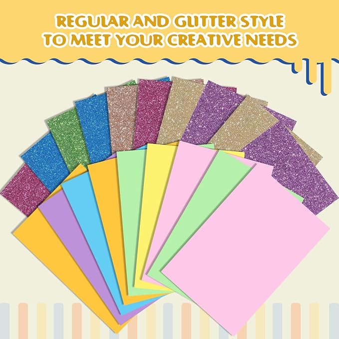 Feifeiya 48 Pack Assorted Colors Foam Sheets 8 x 12 Inch, Office Projects - Image 4