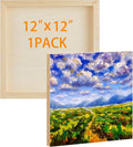 Barydat 1 Pack Wood Canvas Board 12 x 12 Unfinished Wood Canvas Wooden Panel by home