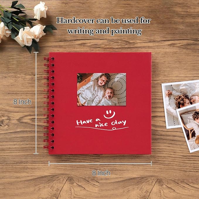 potricher 8 x 8 Inch DIY Scrapbook Album 40 Pages Hardcover Kraft Paper Scrap - Image 2