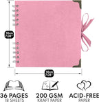 Bstorify Square Scrapbook Photo Albums 7 x 7 Inch Pink Thick Paper, Metal - Image 2