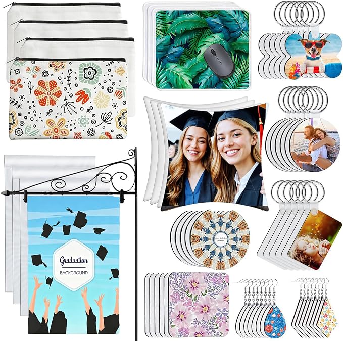 AMDAILY 114Pcs Sublimation Blanks Products, Sublimation Blanks Set | Including by AMDAILY