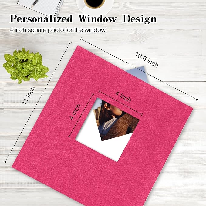 potricher Large Photo Album Self Adhesive 4x6 5x7 8x10 Pictures Linen Cover 80 - Image 2