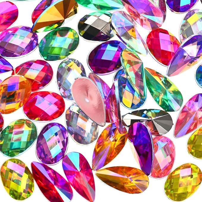 150PCS Mixed Oval and Water-Drop AB Colorful Gems Rhinestones Jewels by Unknown