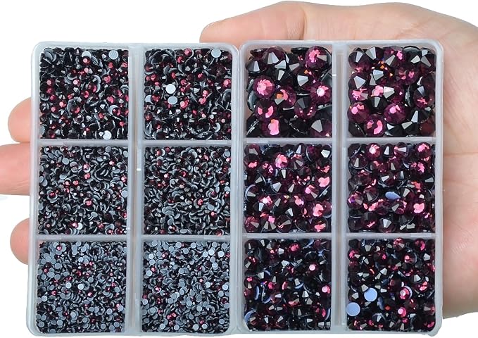 10000Pcs 2-Boxes Mixed Size Hot Fix Round Crystals Gems Glass Stones Hotfix - Image 4