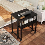 GreenForest Folding Desk with Wheels, 31.5" Rolling Table - Image 2