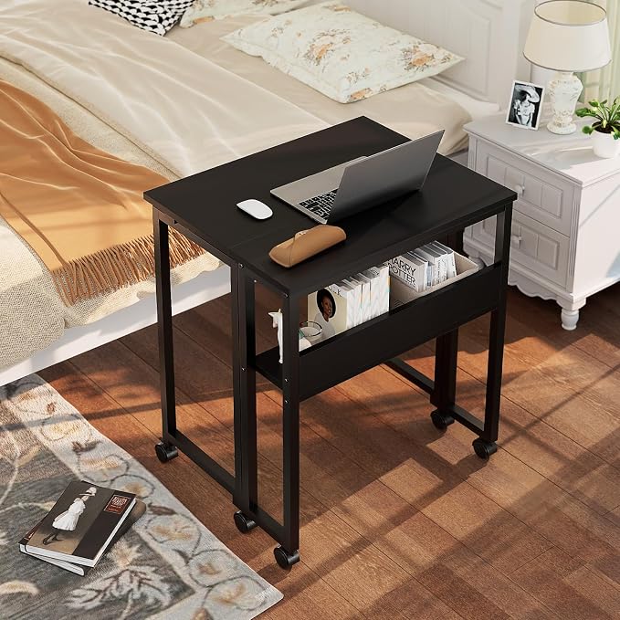 GreenForest Folding Desk with Wheels, 31.5" Rolling Table - Image 2
