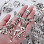 Hicarer 80 Pieces Antique Silver Pendants Charms Pendants Gothic Jewelry Making - Image 6