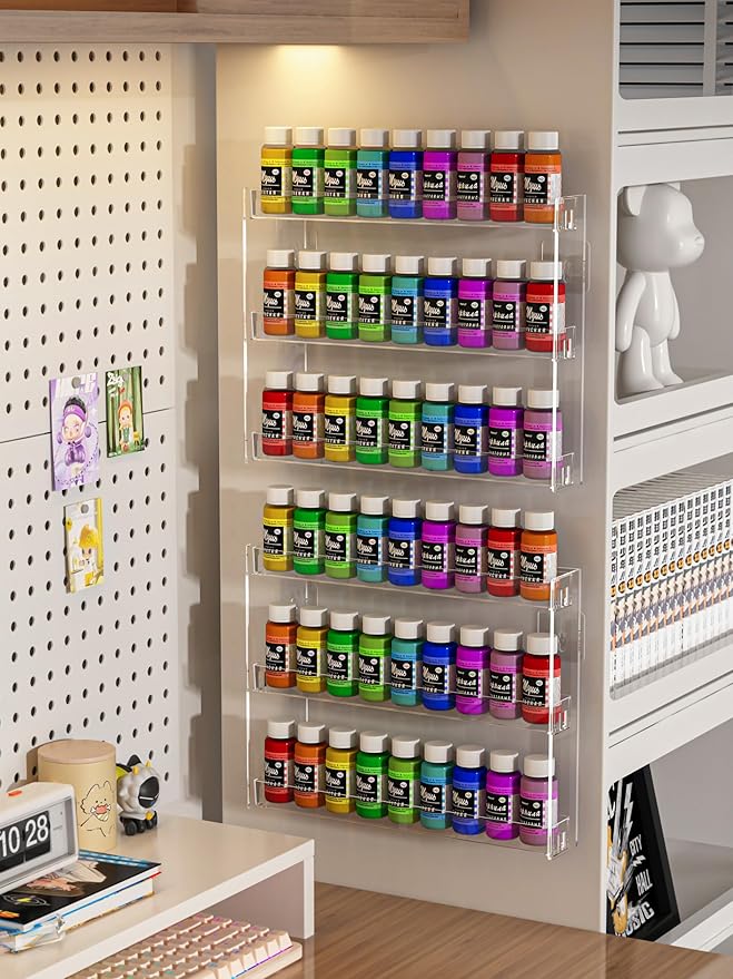 3 Tier Display Rack, Acrylic Craft Paint Storage Organizer, Miniature Holder - Image 9