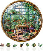 Flower Plant Garden Puzzles Succulents Vintage Greenhouse Rustic Nature Puzzle by Jollitot