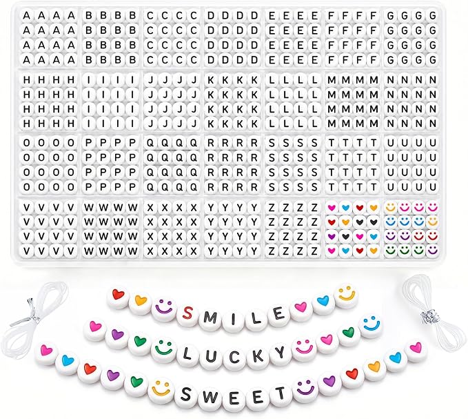 1400 PCS 4x7mm Round Alphabet Letter Beads by artificialplants