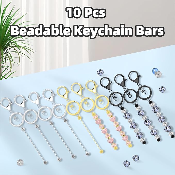 MLife 10 Pcs Beadable Keychain Bars & Blanks - Image 5