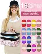 Coopay Crochet Kit for Beginner Adult, 16 Colors Yarn Crochet Animal Kit - Image 4