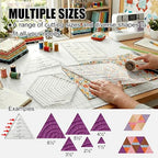 4 Pcs Quilting Ruler Set, 60 Degree Triangle and Diamond, 45 Degree Diamond - Image 5