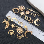 WOCRAFT 60pcs KC Gold Sun Moon Star Charms Bracelet Charms - Image 3