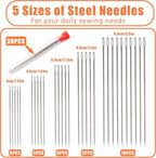 42 Pcs Sewing Tool Set, Big Eye Steel Sewing Needle Kit, Includes Needles - Image 2