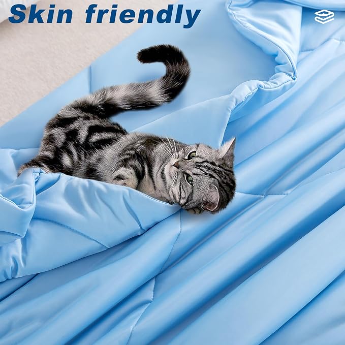 Cooling Comforter Queen Size, Double-Sided Cold Tech Fabric Quilted Bed - Image 6