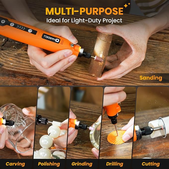 HARDELL Mini Cordless Rotary Tool, 5-Speed and USB Charging Rotary Tool Kit - Image 7