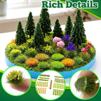Warmtree 175 Pcs Static Grass Bushy Tufts Miniature Colorful Flower Cluster - Image 4