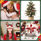 SANNIX 110Pcs/55 Pairs Christmas Charms, Holiday Enamel Charms Red Green Pink - Image 5