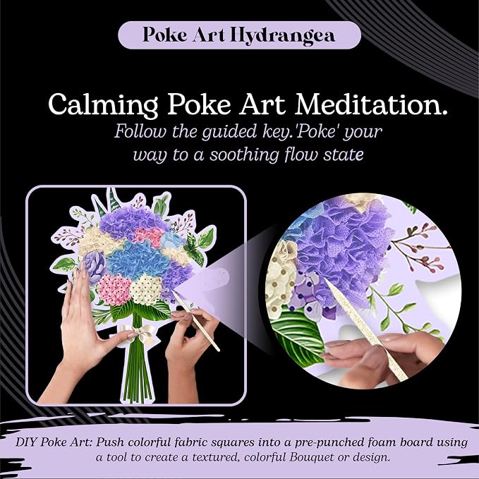 Unwynd Poke Art Hydrangea Flower Bouquet | Mess-Free Arts and Crafts - Image 4