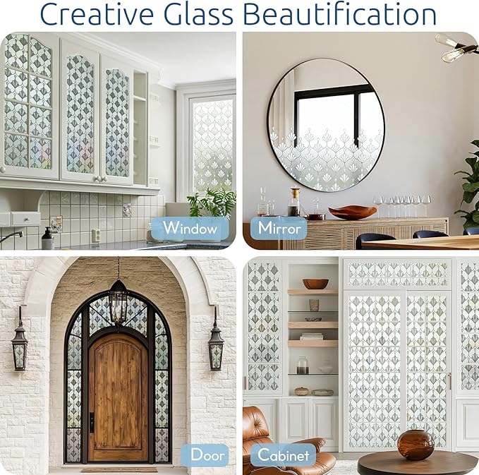 rabbitgoo Privacy Window Film Frosted Glass, 17.5" x 157.4" | Sun Blocking Non - Image 6