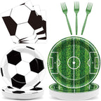 Qyeahkj 100 Pcs Soccer Party Plates and Napkins Set, Sports Birthday Party by Qyeahkj