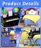Starry Night Bedroom Miniature House Kit, DIY Space-Themed Dollhouse - Image 3