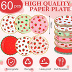 Funnymoom 60 Pcs Strawberry Party Plates Berry First Birthday Disposable Flower - Image 2
