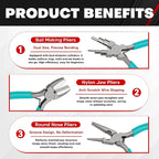 C&T 3-Piece Jewelry Pliers Set, Jewelry Making Tools Kit, Micro Jewelry Plier - Image 4