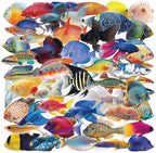 50PCS Clear Tropical Marine Life Ocean Stickers PET Fish Aesthetic Sticker by Unknown